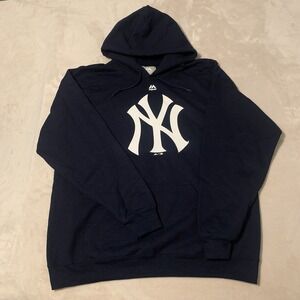 Baseball Jenkins Navy Blue Long Sleeve Hoodie with Pockets Size Large L